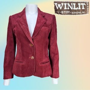 VTG 70's Burgundy/Maroon Suede WINLIT By Listeff Fashions Inc. Jacket VTG Sz 6